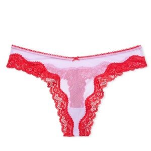 Victoria’s Secret Lace Trim Mesh Thong Panty